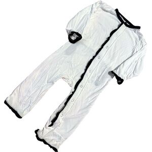 Kickee Pants Baby Romper 6-9 Months Black & White Snap-Up Pajamas Bamboo Blend